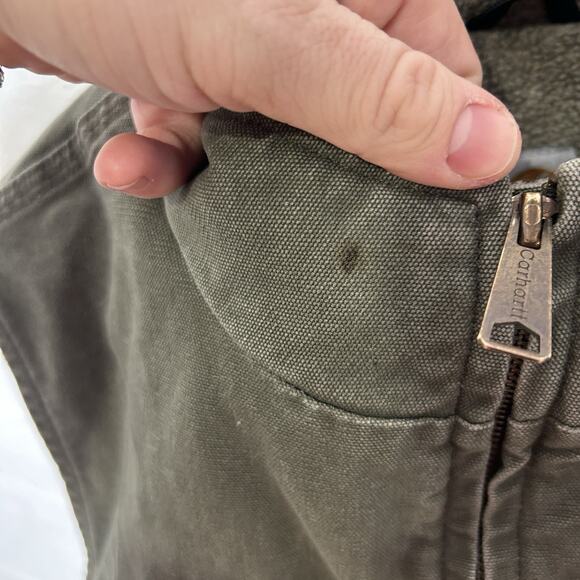 Y2K Carhartt Sherpa-Lined Vest “Army Green” V33 ARG - Picture 8 of 12